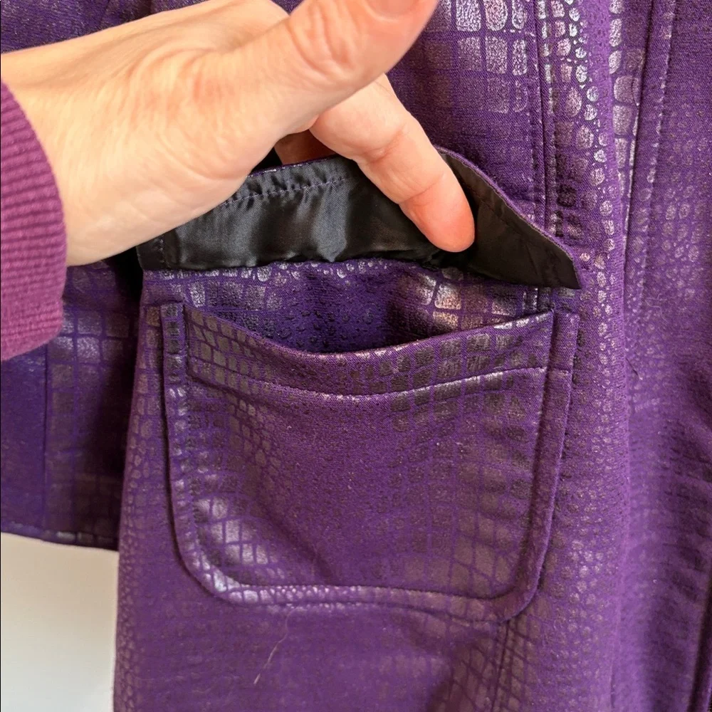 Purple Textured Women's Blazer - Picture 5 of 11